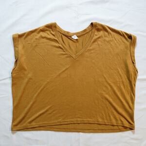 Mod Ref Oversized Copper Brown Preppy Blouse Top Womens Large